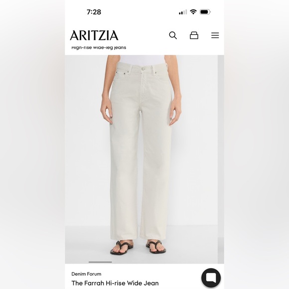 Aritzia Denim - Aritzia Farrah High-Rise Wide-Leg Jeans in Off-White